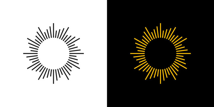 sun light logo line sunrise burst vector shine sun shine or firework