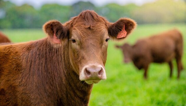 headshot photo of a brown hereford cow bulls in greenfield