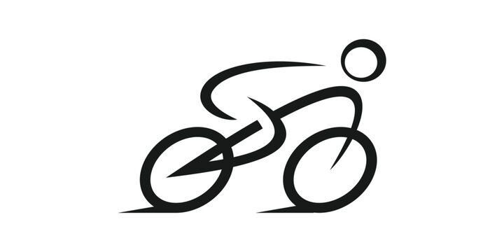 bicycle logo design, sports, fast, speed, logo design icon, symbol, vector, creative idea.