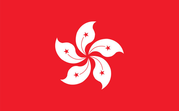 National Flag of Hong Kong. Hong Kong Flag. 
