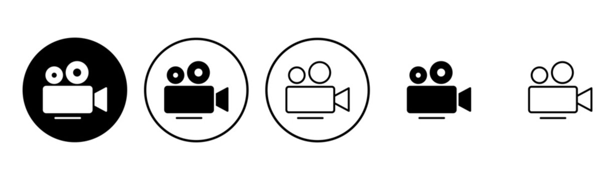 Video icon set. video camera icon vector. movie sign. cinema