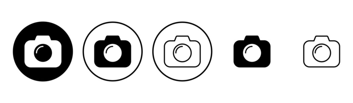 Camera icon set. photo camera icon. camera photography icon.