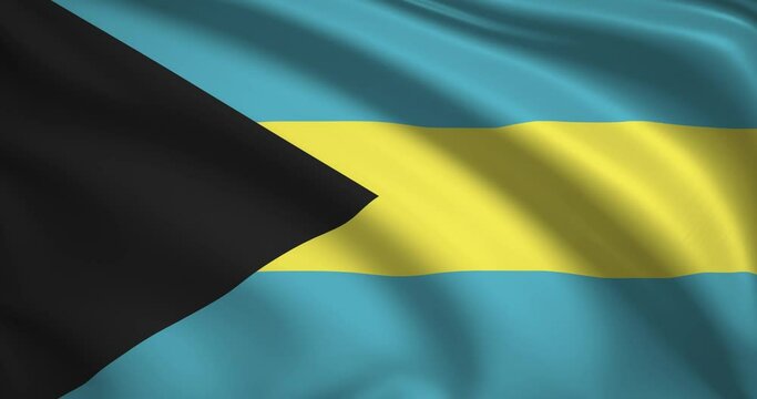 flag of the Bahamas. Bahamian flag background. 4k 60FPS