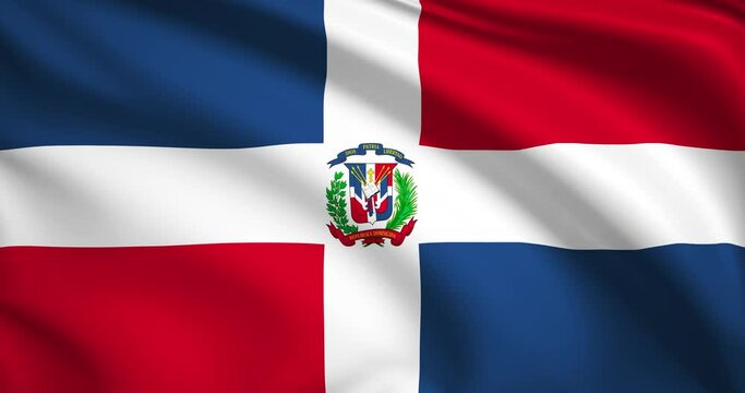 flag of the Dominican Republic. Dominican Republic flag background. 4k 60FPS