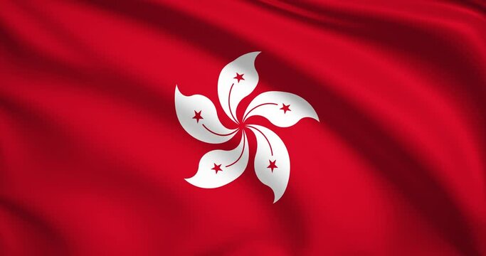 flag of Hong Kong. Hong Kong flag background. 4k 60FPS