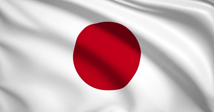 flag of Japan. Japan flag background. 4k 60FPS