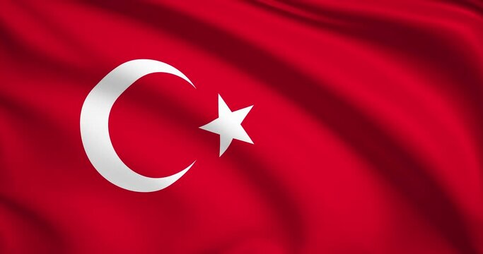 flag of Turkey. Turkey flag background. 4k 60FPS