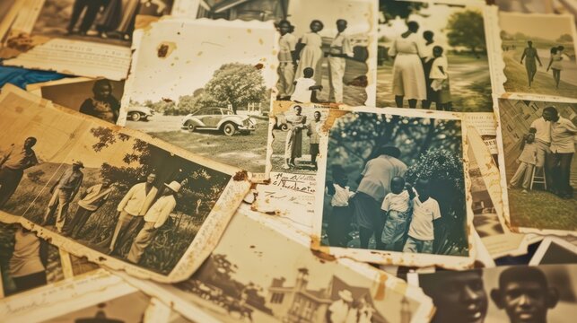 A collage of historical photographs from Juneteenth celebrations with an open space for a message.