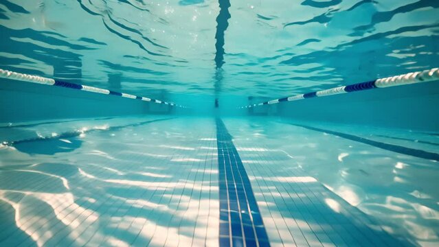 Underwater View of Empty Swimming Pool Animation video footage motion graphic	