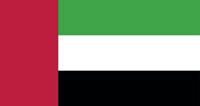 Illustration of the national flag of United Arab Emirates