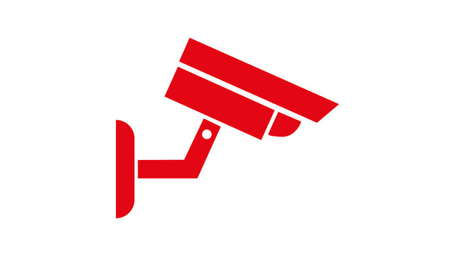 Red cctv camera icon