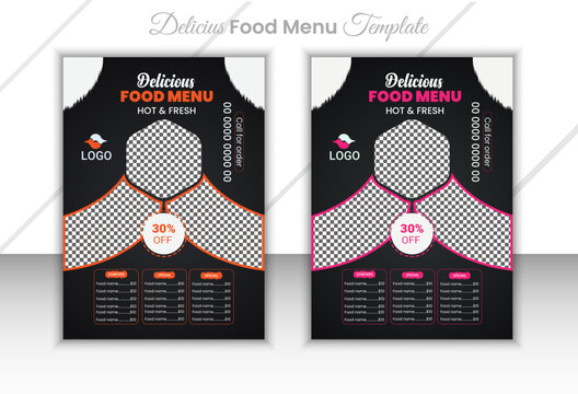 Modern restaurant food menu template design