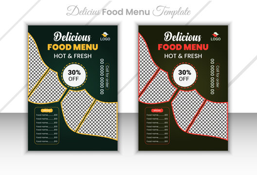 Modern restaurant food menu template design