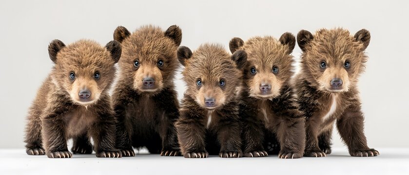 Cubs Heritage, Bear cubs playing near a Juneteenth parade. Isolate on white background, professional studio photography