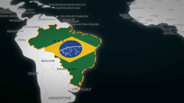 Brazil Map Animated 3D