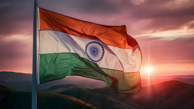 A Nation's Spirit Photorealistic Indian Flag in Motion