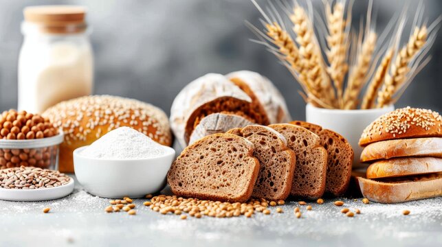 Gluten intolerance Gluten free and celiac disease or wheat allergy concept.