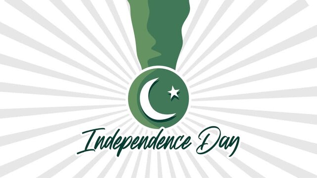 animated video happy pakistan independence day with pakistan flag