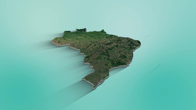 Brazil Map Animation.  3d animation of Brazil map