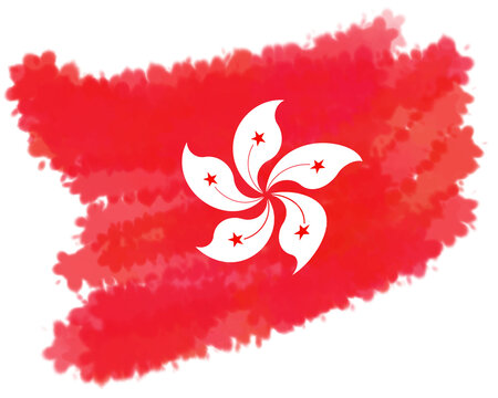 hong kong flag with paint spray