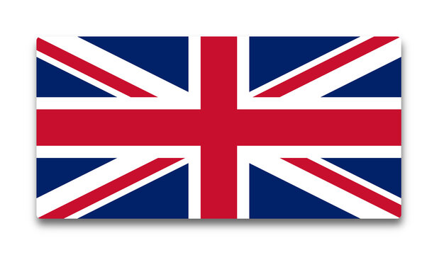 united kingdom, uk, england flag isolated, shadow