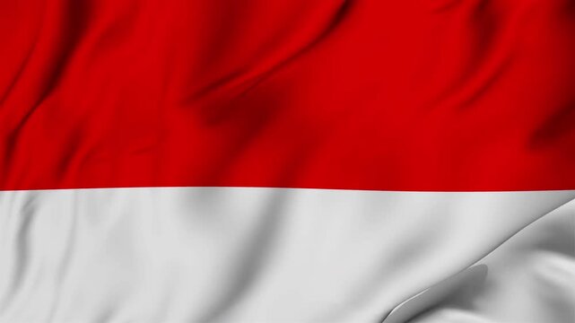 A beautiful view of the Indonesia flag video. 3d flag-waving video. Indonesia flag 4K resolution.