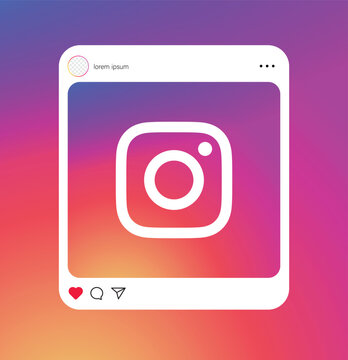 instagram post mockup vector. social media instagram carousel post template photos frame, instagram feed web post mock up. mobile app interface template on social network. instagram notification icons