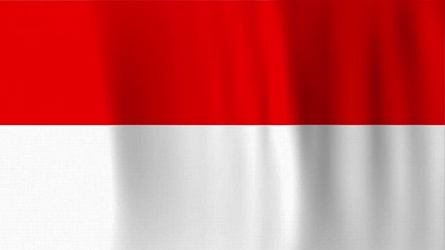 animation of Indonesia waving flag with fabric texture. the Indonesian national flag flying smoothly. indonesia fluttering flag. Bendera indonesia berkibar dengan. perfect for inpendence day