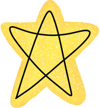 Yellow shiny star clipart