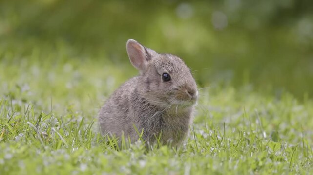 Rabbit in the grass, rabbit with grass, rabbit