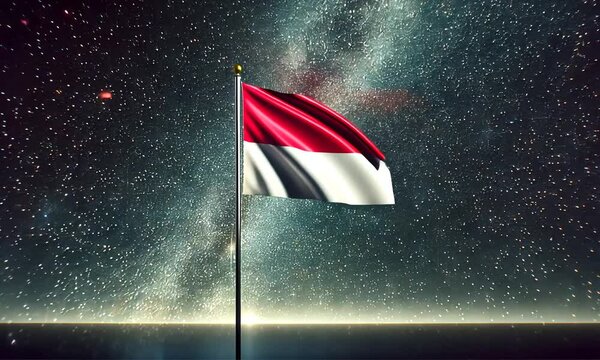 Indonesia flag with the night sky