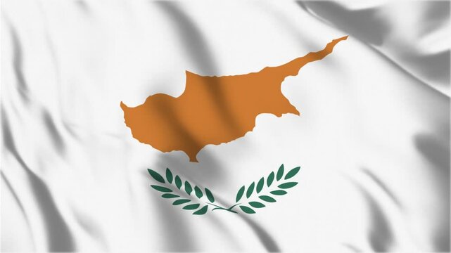 Cyprus flag seamless loop animation. The National flag of Cyprus is 3d waving