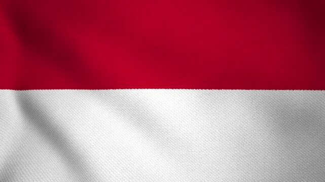 4K High-Resolution Waving Indonesia National Flag - HD Video of Indonesia Flag Animation