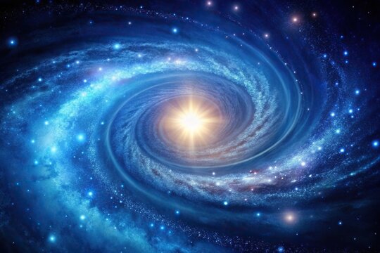 Cosmic star clipart with spiral galaxy pattern inside