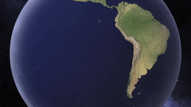 Uruguay Map Globe Earth from space