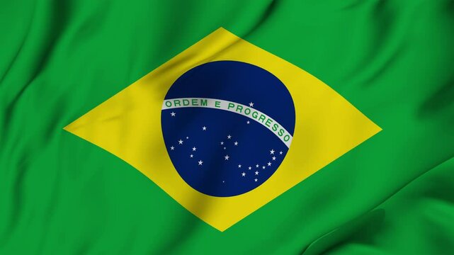 A beautiful view of the Brazil flag video. 3d flag-waving video. Brazil flag 4K resolution.