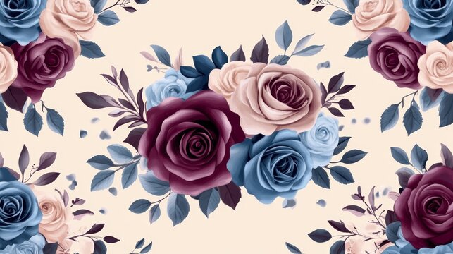 A charming border of cute cartoon flowers on a light orchid background offers a playful and clean design.