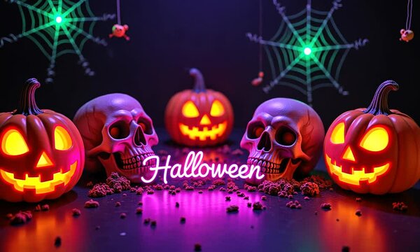 halloween background with pumpkins