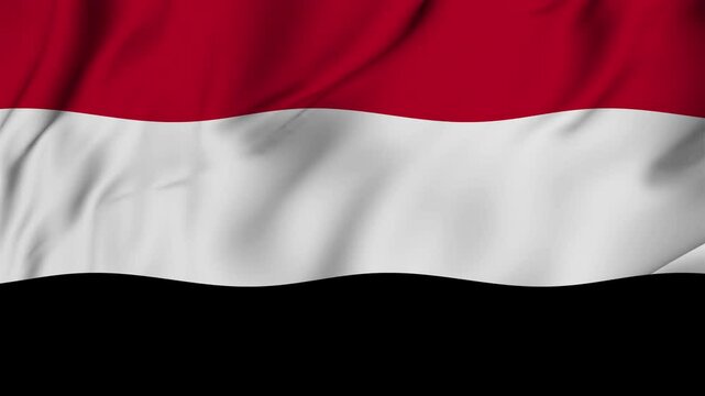 A beautiful view of the Yemen flag video. 3d flag-waving video. Yemen flag 4K resolution.