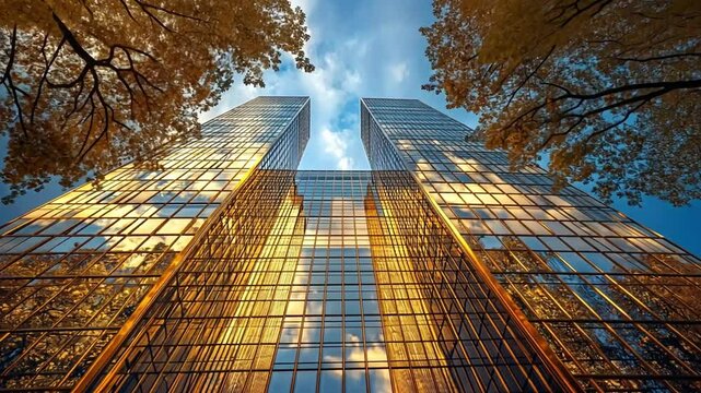 modern glass building footage