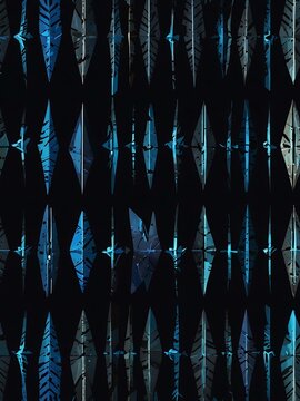 Abstract blue arrow pattern on a dark background.