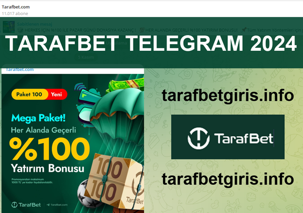 Tarafbet güncel telegram adresleri belirli aralıklarla değişmektedir. 2024 Telegram adresine ulaşabilirsiniz.