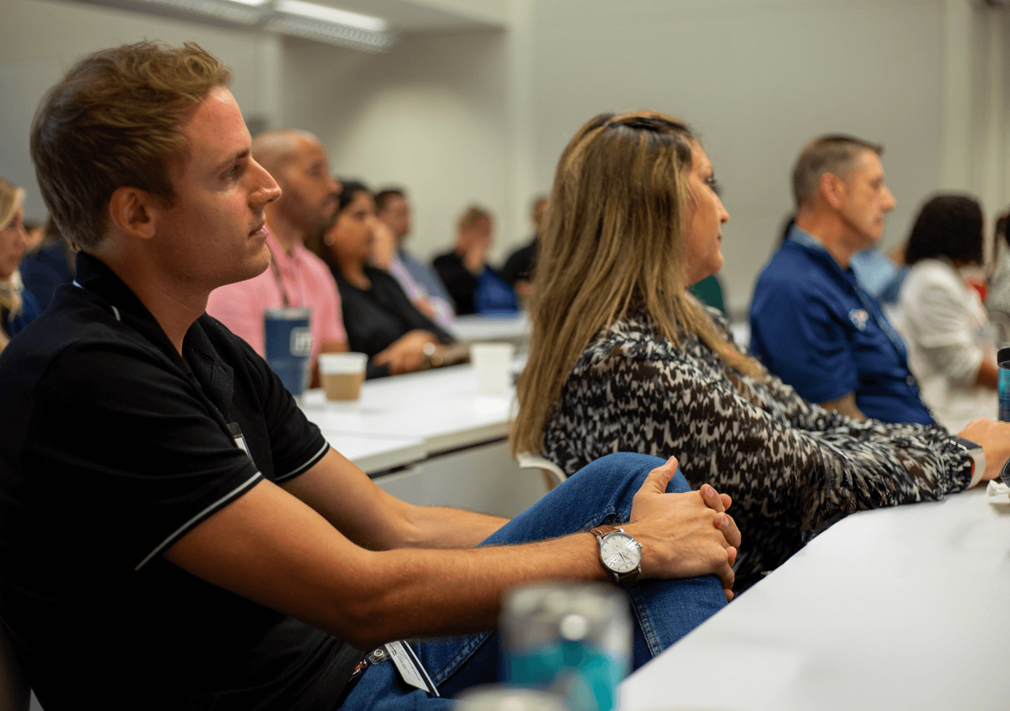 People working in a conference room