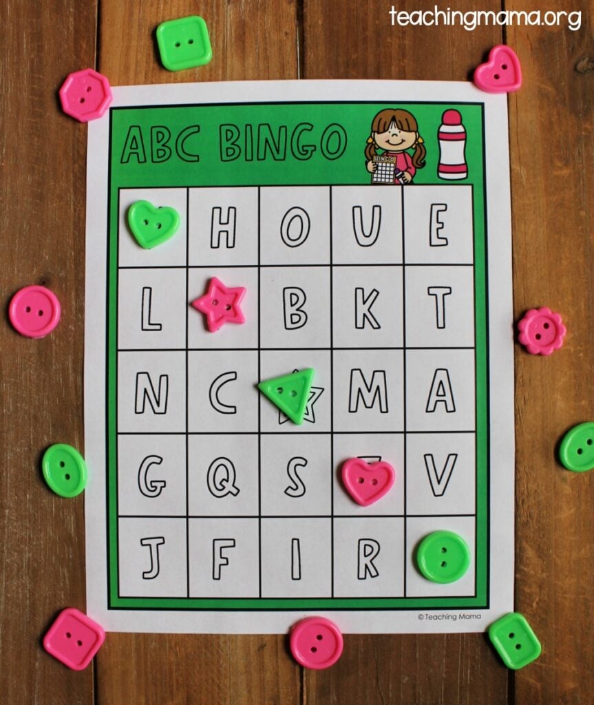 alphabet bingo with buttons