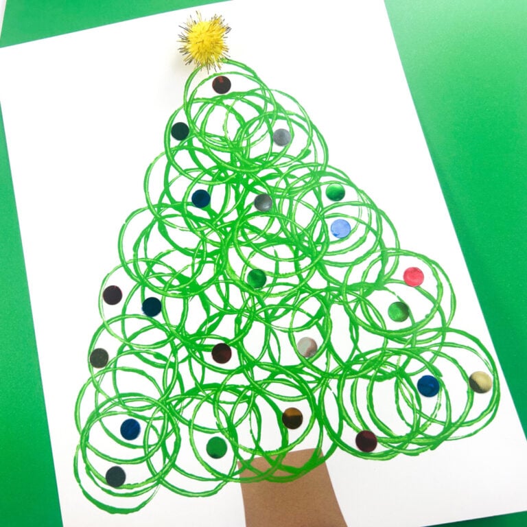 christmas tree craft with toilet paper rolls