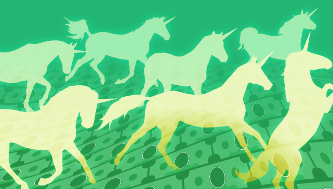 illustration of unicorns