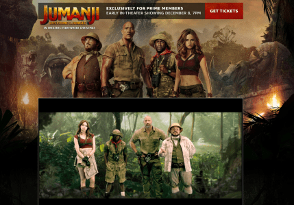 Prime’s newest perk is early movie tickets for ‘Jumanji’