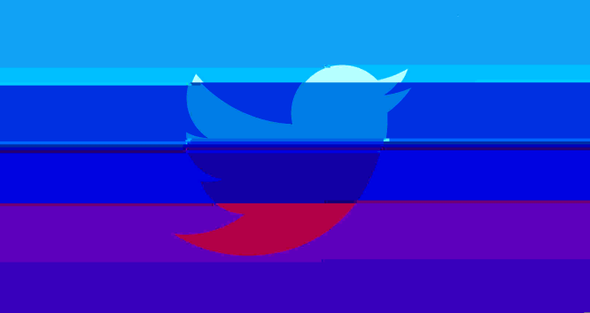 distorted twitter logo