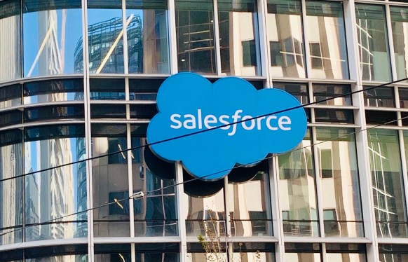 Salesforce logo on building