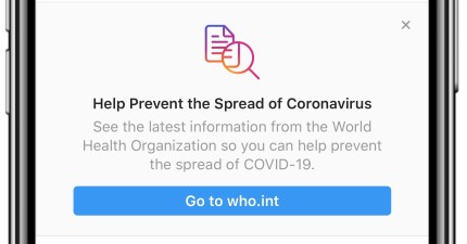 Instagram uses its power to put coronavirus tips atop feed